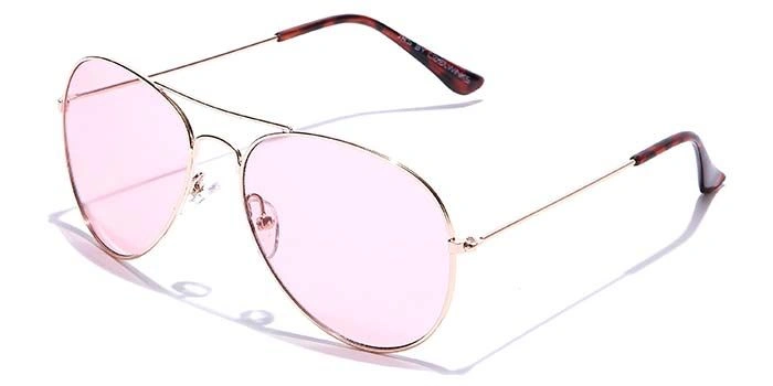 JRS by Coolwinks S23B5675 Pink Tinted Pilot Sunglasses for Men and Women-PINK-1