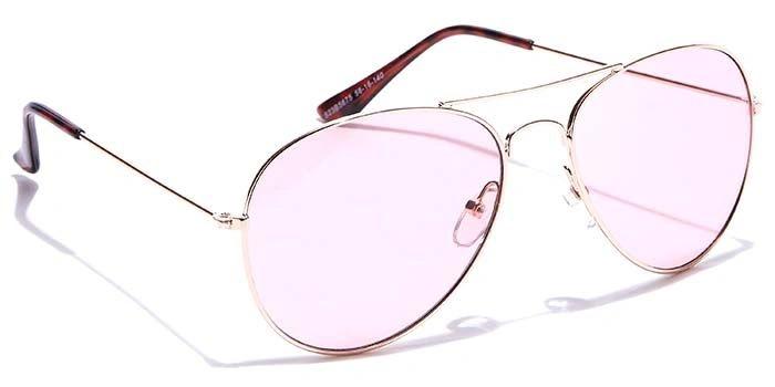 JRS by Coolwinks S23B5675 Pink Tinted Pilot Sunglasses for Men and Women-PINK-2