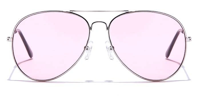 JRS by Coolwinks S23B5893 Pink Tinted Pilot Sunglasses for Men and Women-