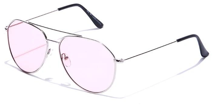 JRS by Coolwinks S23B5956 Pink Tinted Pilot Sunglasses for Men and Women-PINK-1