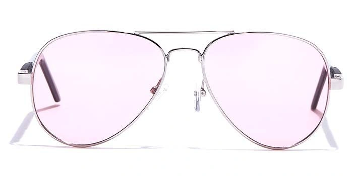 JRS by Coolwinks S23B5977 Pink Tinted Pilot Sunglasses for Men and Women-