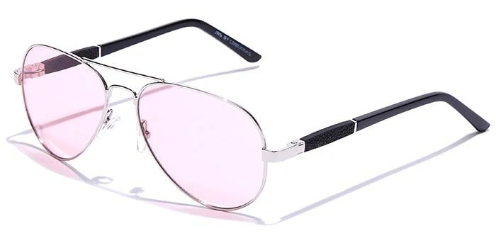 JRS by Coolwinks S23B5977 Pink Tinted Pilot Sunglasses for Men and Women-PINK-1