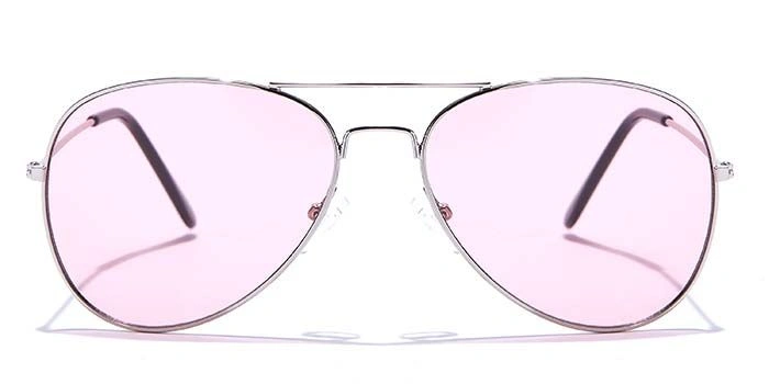 JRS by Coolwinks S23B6019 Pink Tinted Pilot Sunglasses for Men and Women-