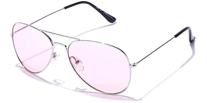 JRS by Coolwinks S23B6019 Pink Tinted Pilot Sunglasses for Men and Women-PINK-1