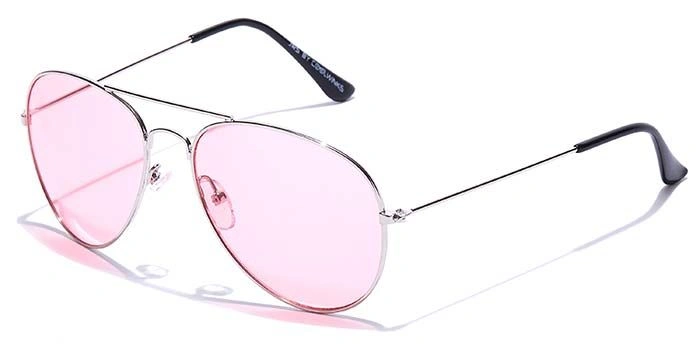 JRS by Coolwinks S33A5673 Pink Tinted Pilot Sunglasses for Men and Women-PINK-1