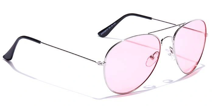 JRS by Coolwinks S33A5673 Pink Tinted Pilot Sunglasses for Men and Women-PINK-2