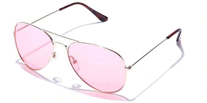 JRS by Coolwinks S33A6017 Pink Tinted Pilot Sunglasses for Men and Women-PINK-1