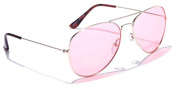 JRS by Coolwinks S33A6017 Pink Tinted Pilot Sunglasses for Men and Women-PINK-2