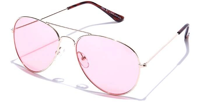 JRS by Coolwinks S33B5673 Pink Tinted Pilot Sunglasses for Men and Women-PINK-1