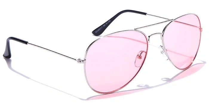 JRS by Coolwinks S33B6017 Pink Tinted Pilot Sunglasses for Men and Women-PINK-2