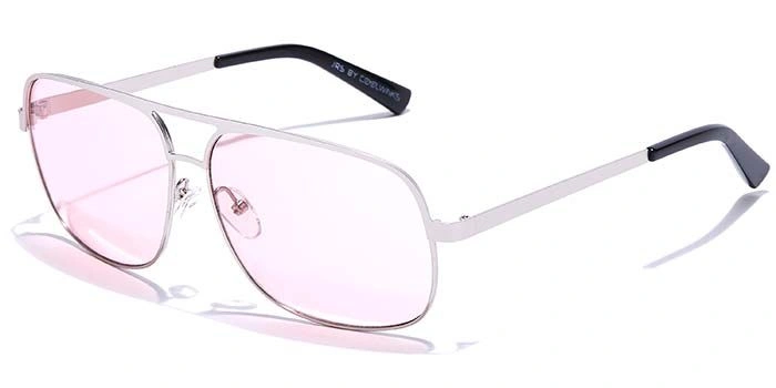 JRS by Coolwinks S23A5654 Pink Tinted Retro Square Sunglasses for Men and Women-PINK-1