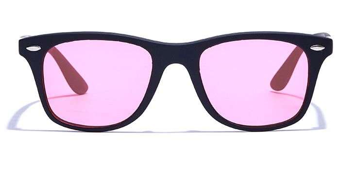 JRS by Coolwinks S23A6347 Pink Tinted Retro Square Sunglasses for Men and Women-