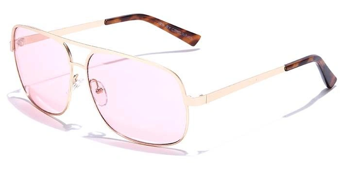 JRS by Coolwinks S23B5654 Pink Tinted Retro Square Sunglasses for Men and Women-PINK-1