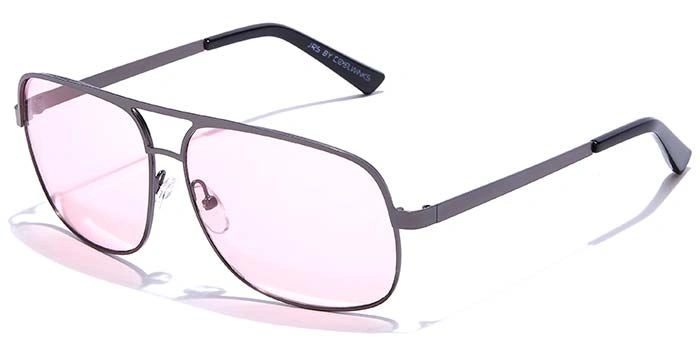 JRS by Coolwinks S23C5654 Pink Tinted Retro Square Sunglasses for Men and Women-PINK-1