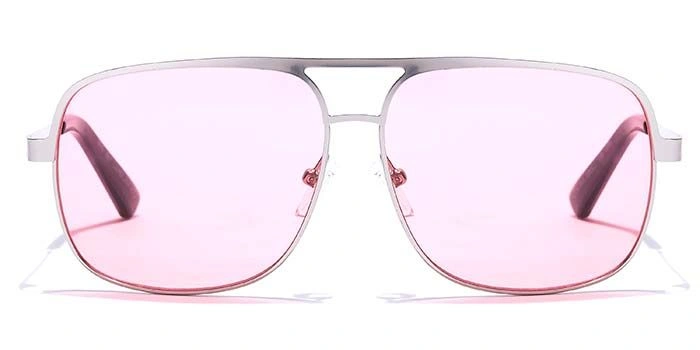 JRS by Coolwinks S33A5652 Pink Tinted Retro Square Sunglasses for Men and Women-