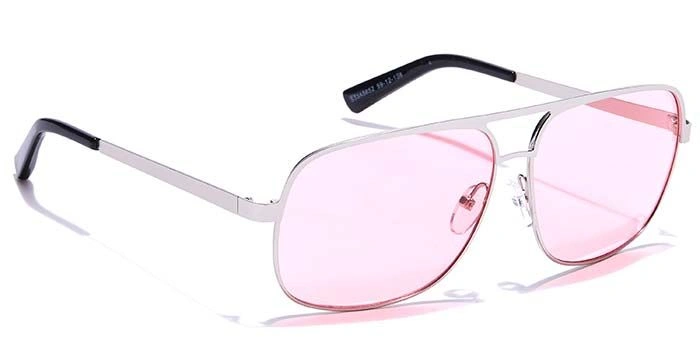 JRS by Coolwinks S33A5652 Pink Tinted Retro Square Sunglasses for Men and Women-PINK-2