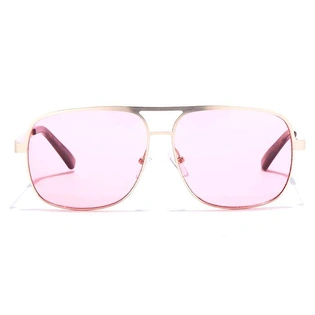 JRS by Coolwinks S33B5652 Pink Tinted Retro Square Sunglasses for Men and Women