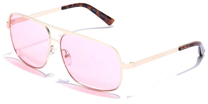 JRS by Coolwinks S33B5652 Pink Tinted Retro Square Sunglasses for Men and Women-PINK-1