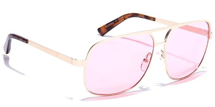 JRS by Coolwinks S33B5652 Pink Tinted Retro Square Sunglasses for Men and Women-PINK-2