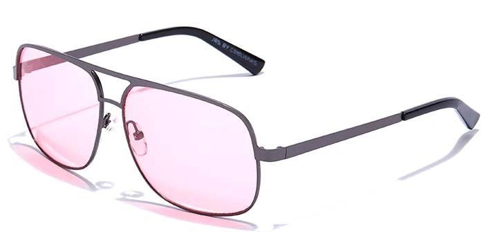 JRS by Coolwinks S33C5652 Pink Tinted Retro Square Sunglasses for Men and Women-PINK-1