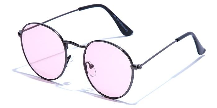 JRS by Coolwinks S23C5752 Pink Tinted Round Sunglasses for Men and Women-PINK-1