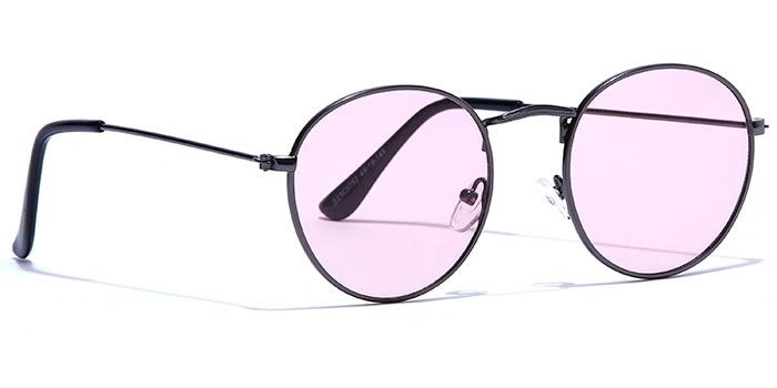 JRS by Coolwinks S23C5752 Pink Tinted Round Sunglasses for Men and Women-PINK-2