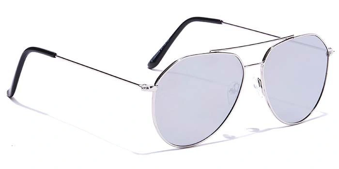 JRS by Coolwinks S10B5959 Silver Mirror Pilot Sunglasses for Men and Women-SILVER-2