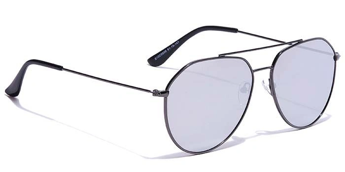 JRS by Coolwinks S10C5959 Silver Mirror Pilot Sunglasses for Men and Women-SILVER-2