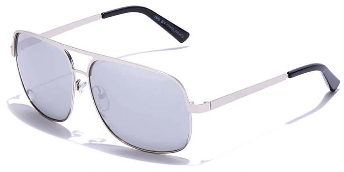 JRS by Coolwinks S10A5657 Silver Mirror Retro Square Sunglasses for Men and Women-SILVER-1