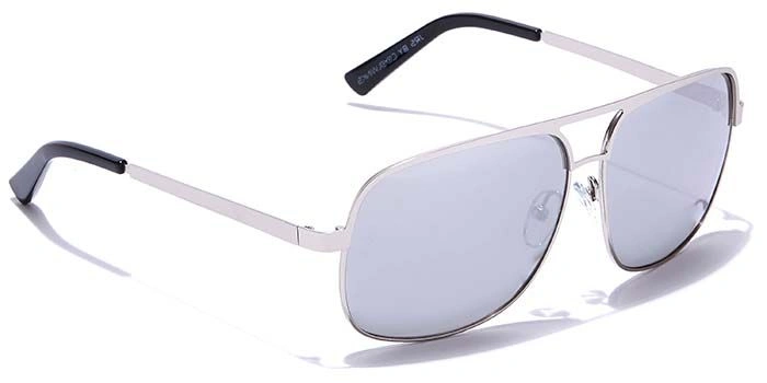 JRS by Coolwinks S10A5657 Silver Mirror Retro Square Sunglasses for Men and Women-SILVER-2