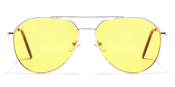 JRS by Coolwinks S20A5952 Yellow Tinted Pilot Sunglasses for Men and Women-