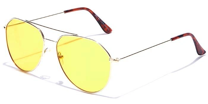 JRS by Coolwinks S20A5952 Yellow Tinted Pilot Sunglasses for Men and Women-YELLOW-1