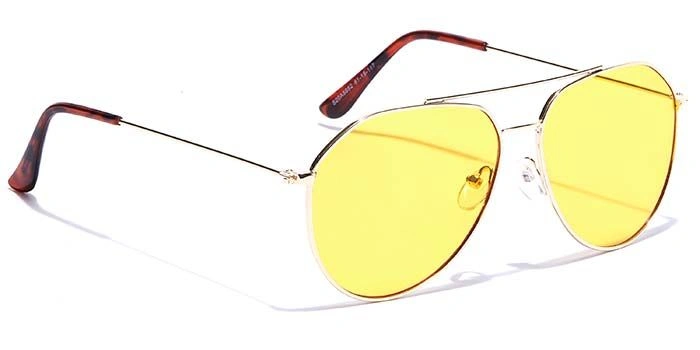 JRS by Coolwinks S20A5952 Yellow Tinted Pilot Sunglasses for Men and Women-YELLOW-2