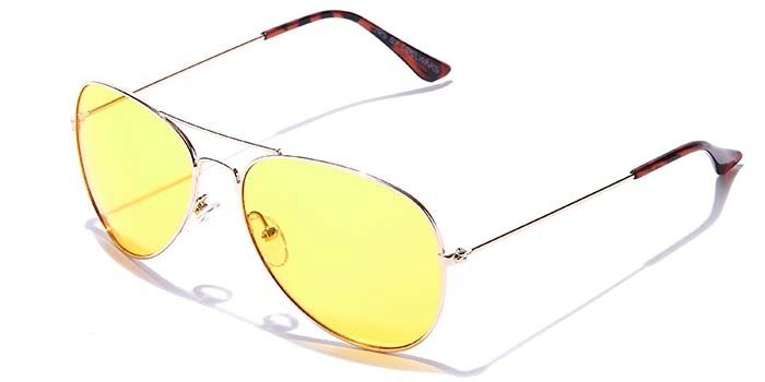 JRS by Coolwinks S59A6016 Yellow Tinted Pilot Sunglasses for Men and Women-YELLOW-1