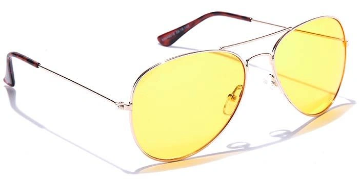 JRS by Coolwinks S59A6016 Yellow Tinted Pilot Sunglasses for Men and Women-YELLOW-2