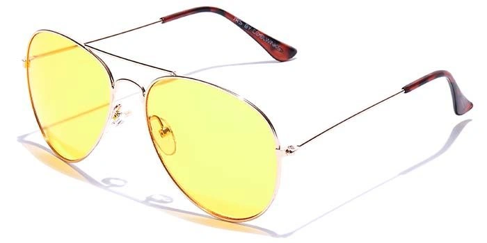 JRS by Coolwinks S59B5672 Yellow Tinted Pilot Sunglasses for Men and Women-YELLOW-1