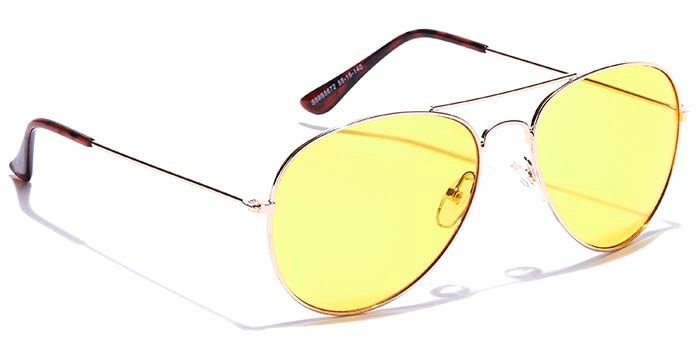 JRS by Coolwinks S59B5672 Yellow Tinted Pilot Sunglasses for Men and Women-YELLOW-2