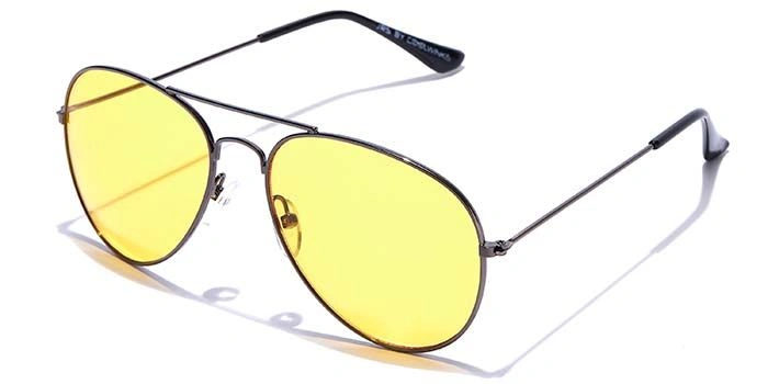 JRS by Coolwinks S59C5672 Yellow Tinted Pilot Sunglasses for Men and Women-YELLOW-1