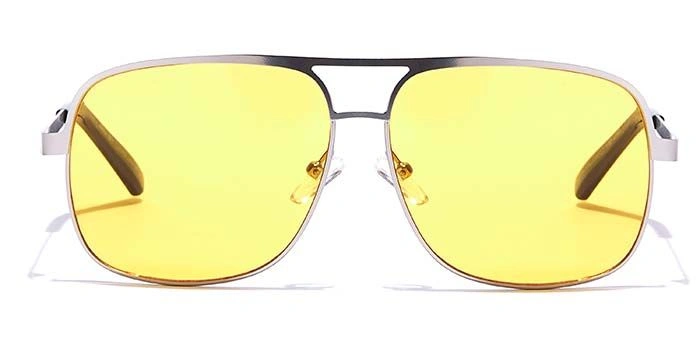 JRS by Coolwinks S20A5650 Yellow Tinted Retro Square Sunglasses for Men and Women-