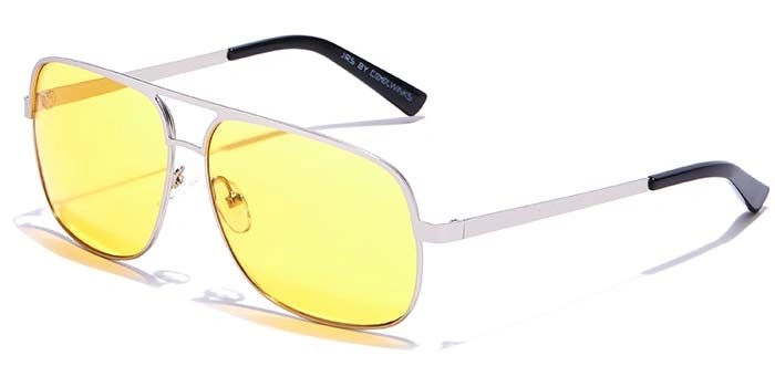 JRS by Coolwinks S20A5650 Yellow Tinted Retro Square Sunglasses for Men and Women-YELLOW-1