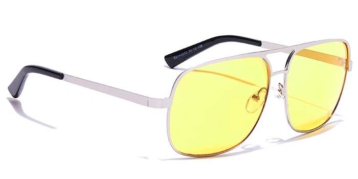 JRS by Coolwinks S20A5650 Yellow Tinted Retro Square Sunglasses for Men and Women-YELLOW-2