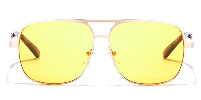 JRS by Coolwinks S20B5650 Yellow Tinted Retro Square Sunglasses for Men and Women-