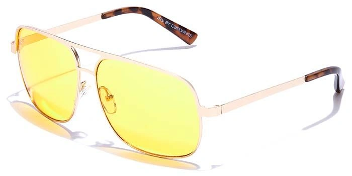 JRS by Coolwinks S20B5650 Yellow Tinted Retro Square Sunglasses for Men and Women-YELLOW-1