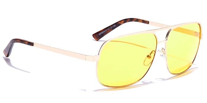 JRS by Coolwinks S20B5650 Yellow Tinted Retro Square Sunglasses for Men and Women-YELLOW-2