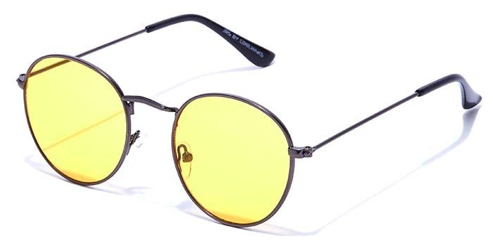 JRS by Coolwinks S59C5749 Yellow Tinted Round Sunglasses for Men and Women-YELLOW-1