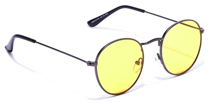 JRS by Coolwinks S59C5749 Yellow Tinted Round Sunglasses for Men and Women-YELLOW-2