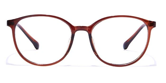 GRAVIATE by Coolwinks E15A7288 Glossy Brown Full Frame Round Eyeglasses for Men and Women-