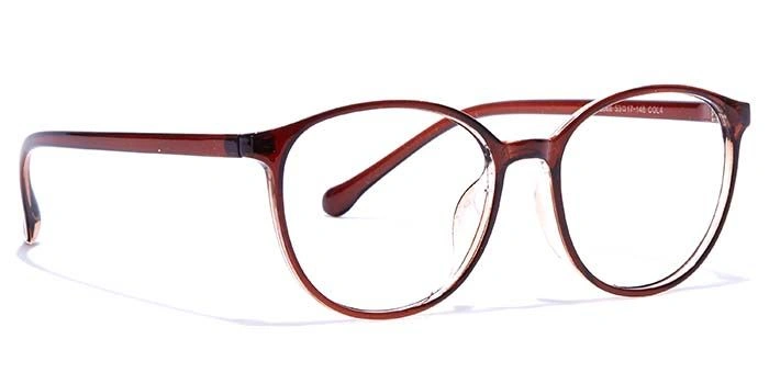 GRAVIATE by Coolwinks E15A7288 Glossy Brown Full Frame Round Eyeglasses for Men and Women-BROWN-2