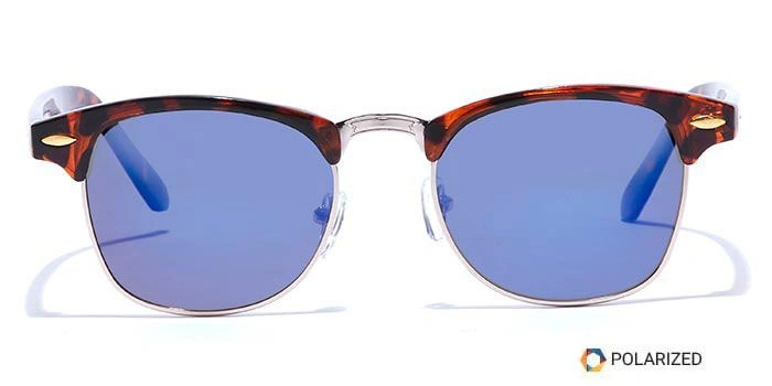 ELITE by Coolwinks S20C5610 Blue Polarized Clubmaster Sunglasses for Men and Women-