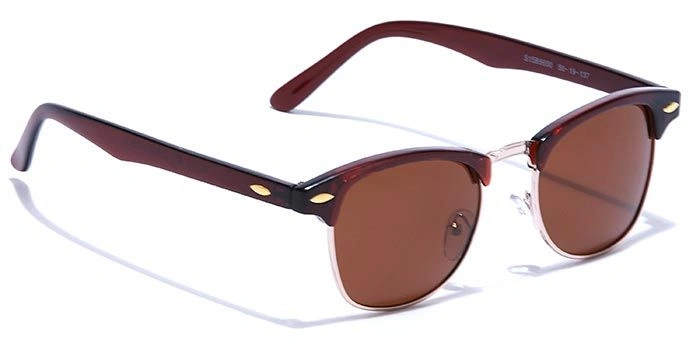 ELITE by Coolwinks S15B5600 Brown Polarized Clubmaster Sunglasses for Men and Women-BROWN-2